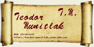 Teodor Munitlak vizit kartica